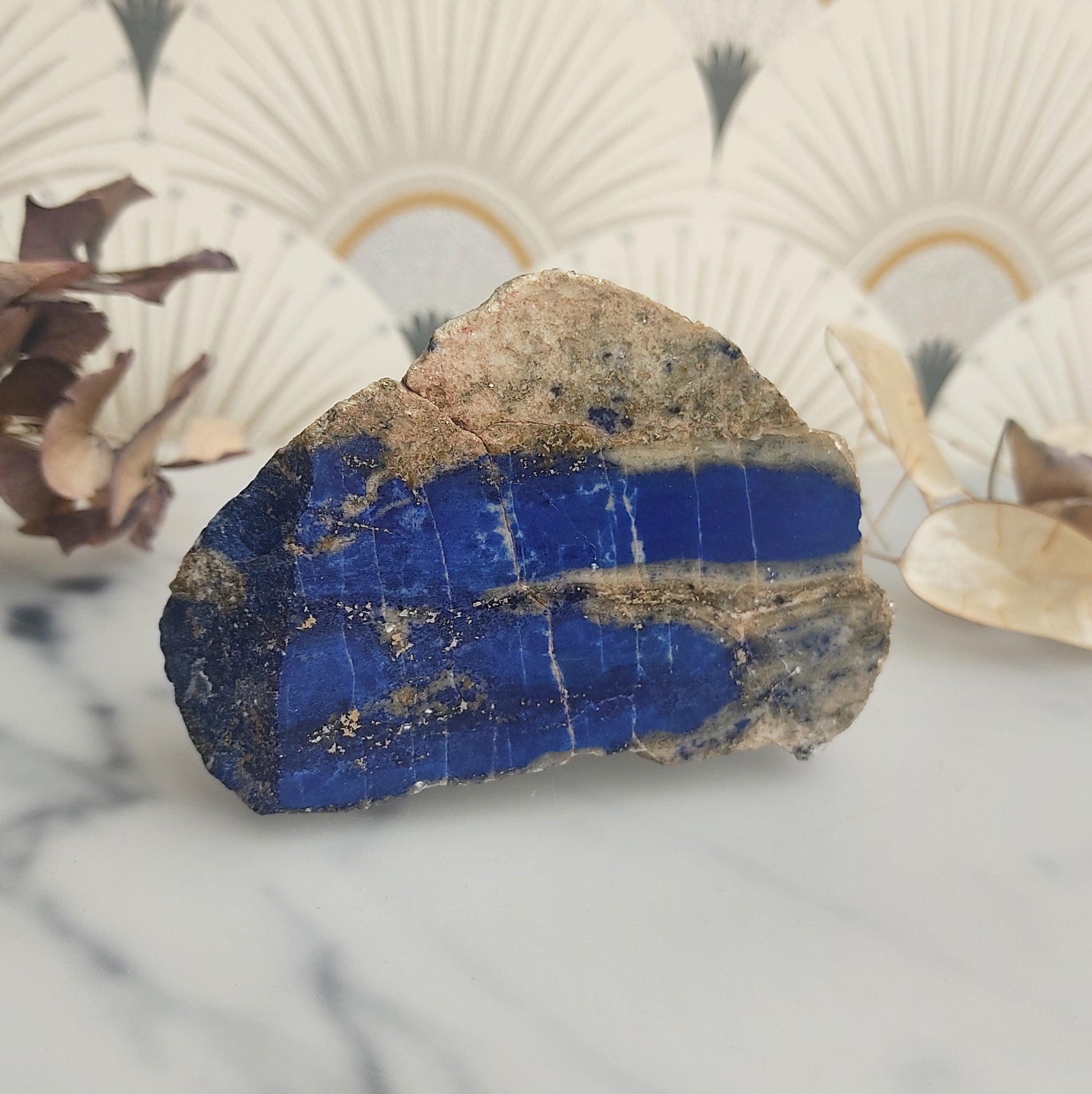 Lapis Lazuli Slab With a Polished Side