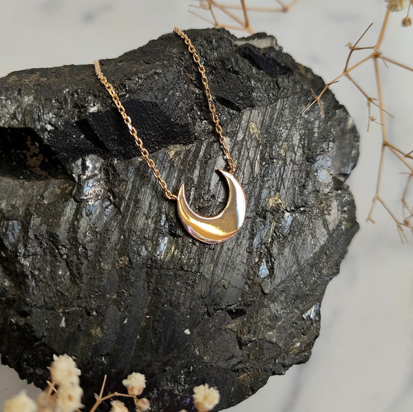 Crescent Moon Gold Plated Necklace