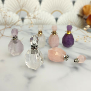 Faceted gemstone perfume bottle