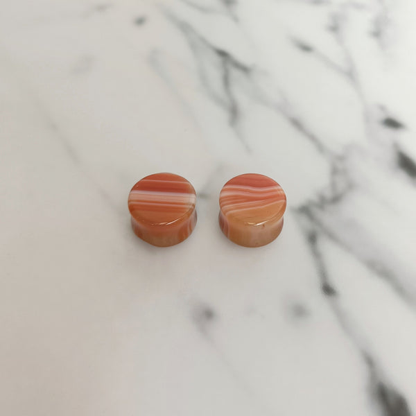 Red Agate Double Flared Plug