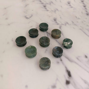 Moss Agate Double Flared Concave Plug