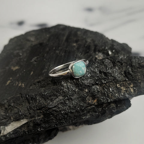 Rounded Square Amazonite Sterling Silver ring