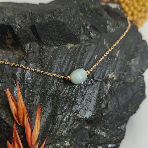 Amazonite Bead Gold Plated Necklace