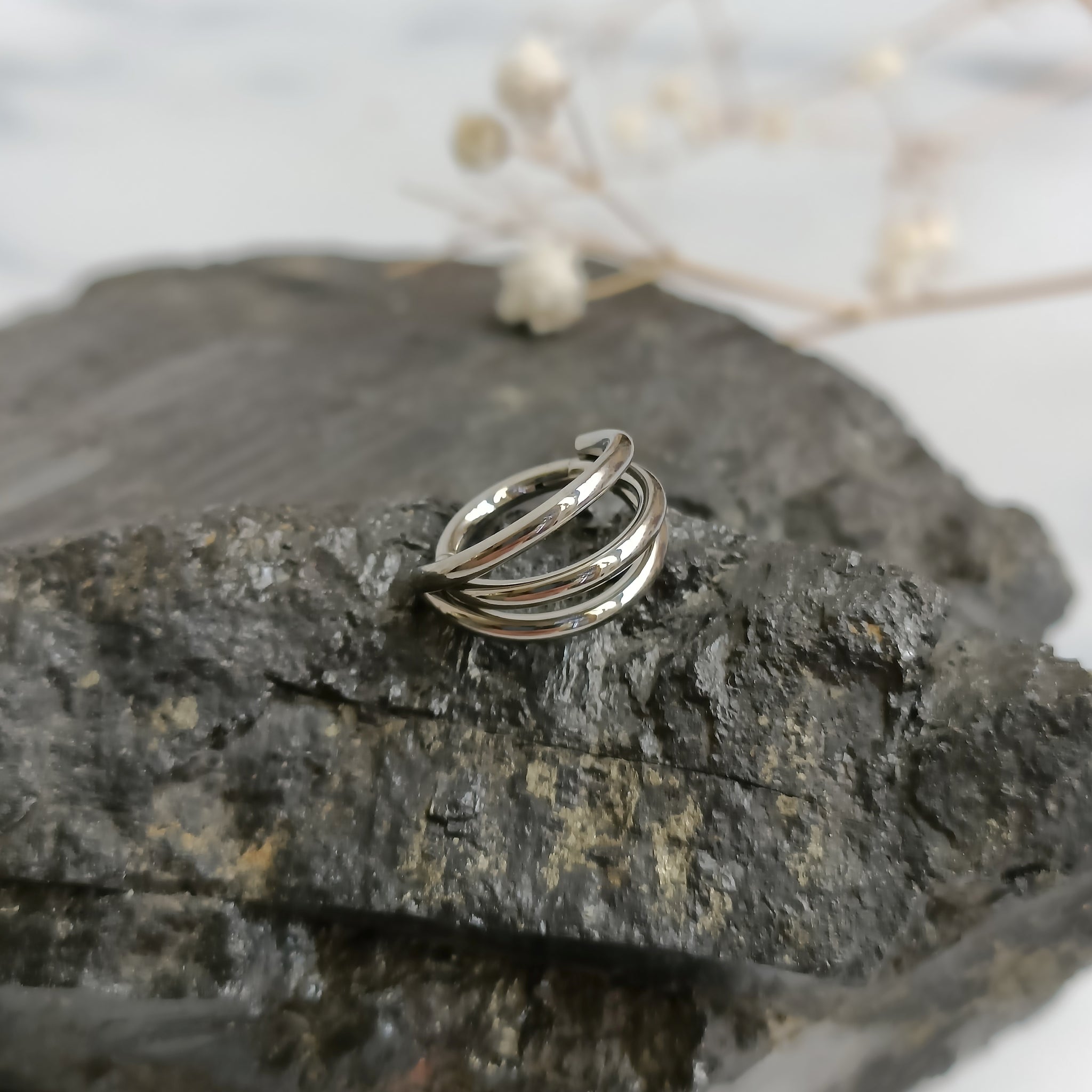 Titanium Triple Stacked Hinged Segment Ring