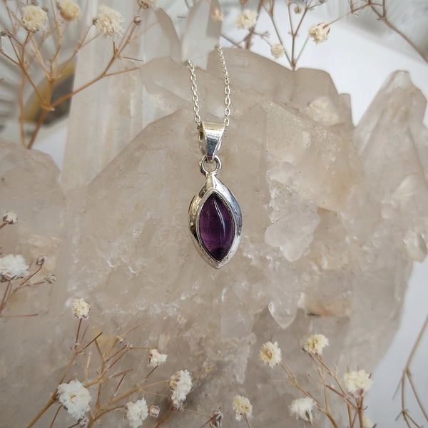 Marquise Amethyst Sterling Silver pendant