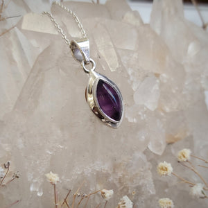 Marquise Amethyst Sterling Silver pendant