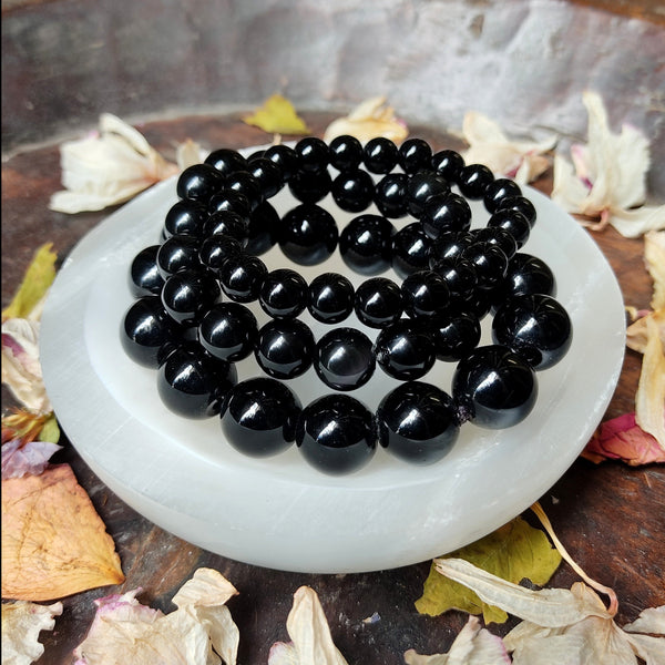 Obsidian beads bracelet