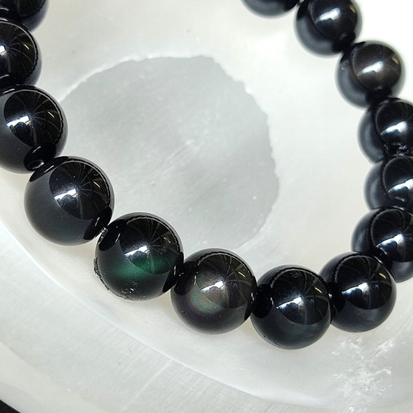 Celestial Eye Obsidian beads bracelet
