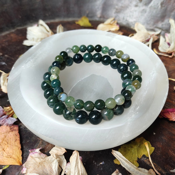 Moss Agate beads bracelet