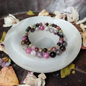Multicolored Tourmaline beads bracelet