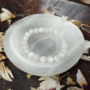 White Moonstone beads bracelet