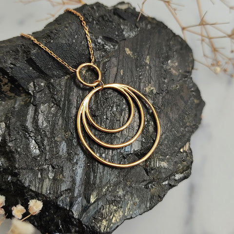 Saturn (concentric circles) Gold Plated Necklace