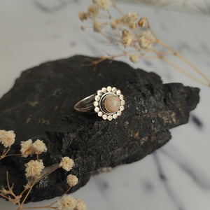 Ethiopian White Opal Sterling Silver ring size 7