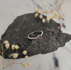 Small Amethyst Sterling Silver ring